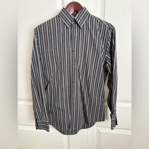 Axist Men's Black and Gray Striped Shirt